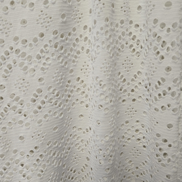 O'rageous Lace Sheer Wide Leg Swim Cover Up Pants White L - Picture 4 of 7